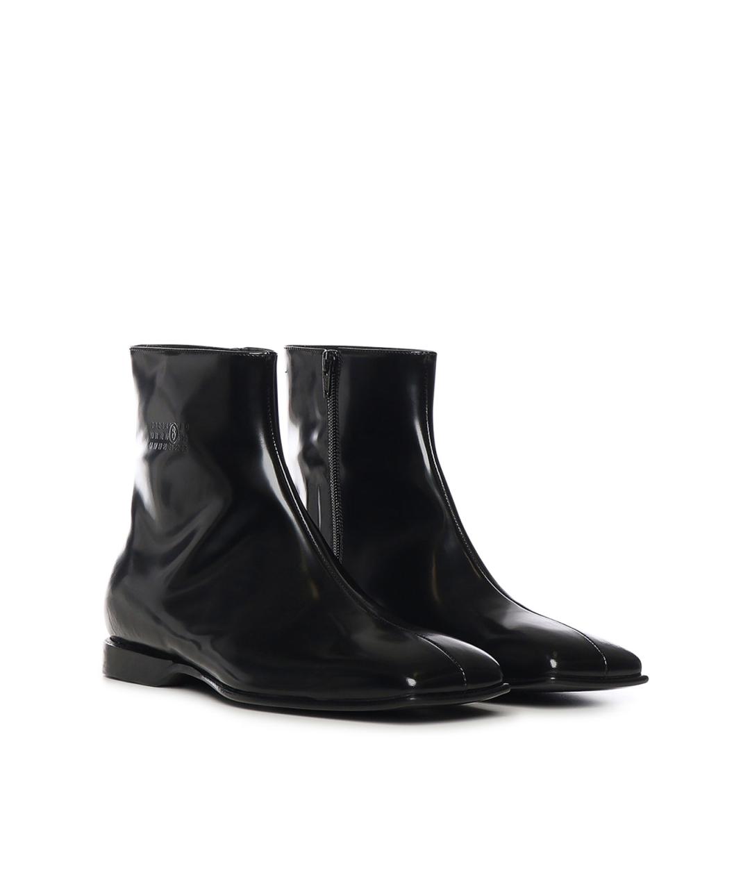 MM6 MAISON MARGIELA Черные кожаные низкие ботинки, фото 2