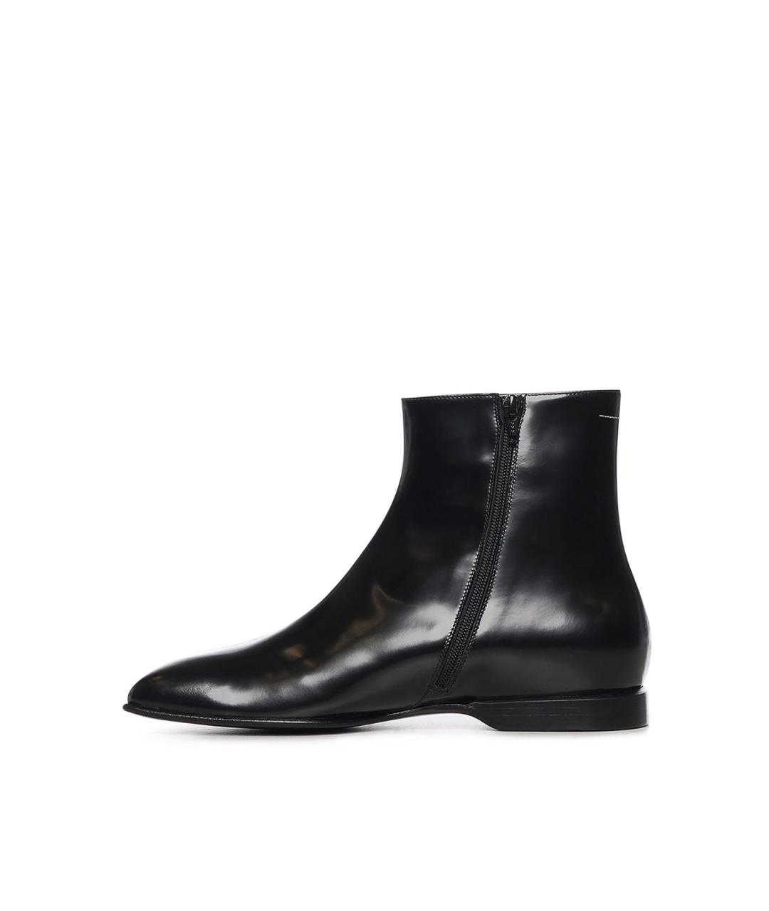 MM6 MAISON MARGIELA Черные кожаные низкие ботинки, фото 4