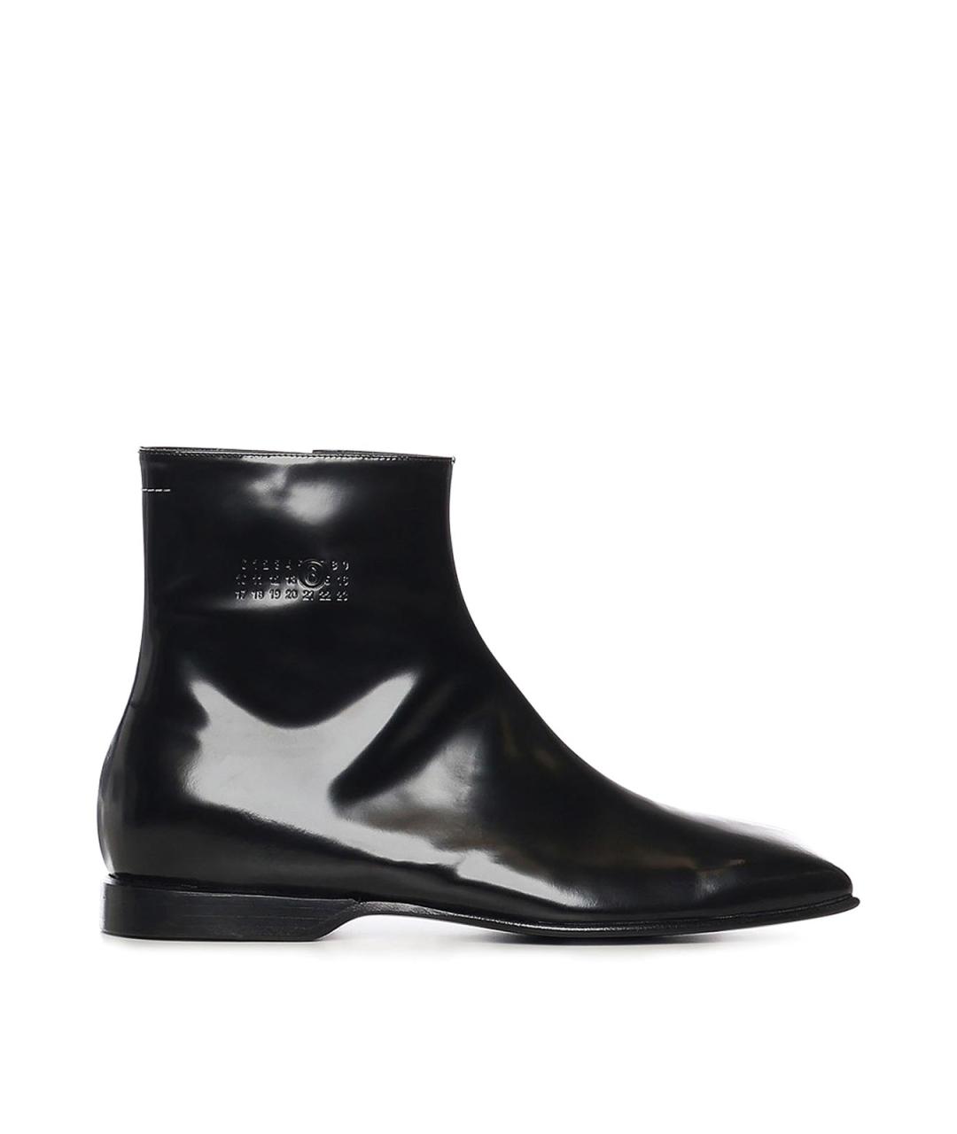 MM6 MAISON MARGIELA Черные кожаные низкие ботинки, фото 1