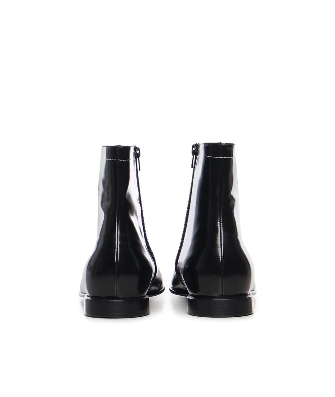 MM6 MAISON MARGIELA Черные кожаные низкие ботинки, фото 3