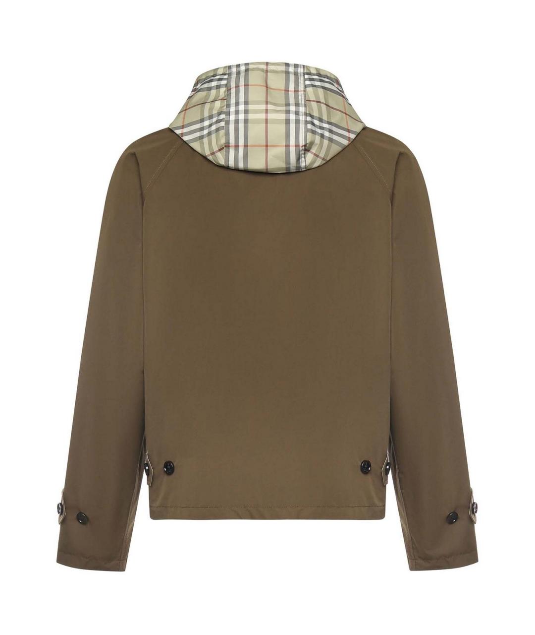 BURBERRY Зеленая хлопковая куртка, фото 3