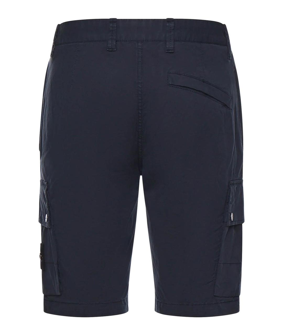 STONE ISLAND Синие хлопковые шорты, фото 3