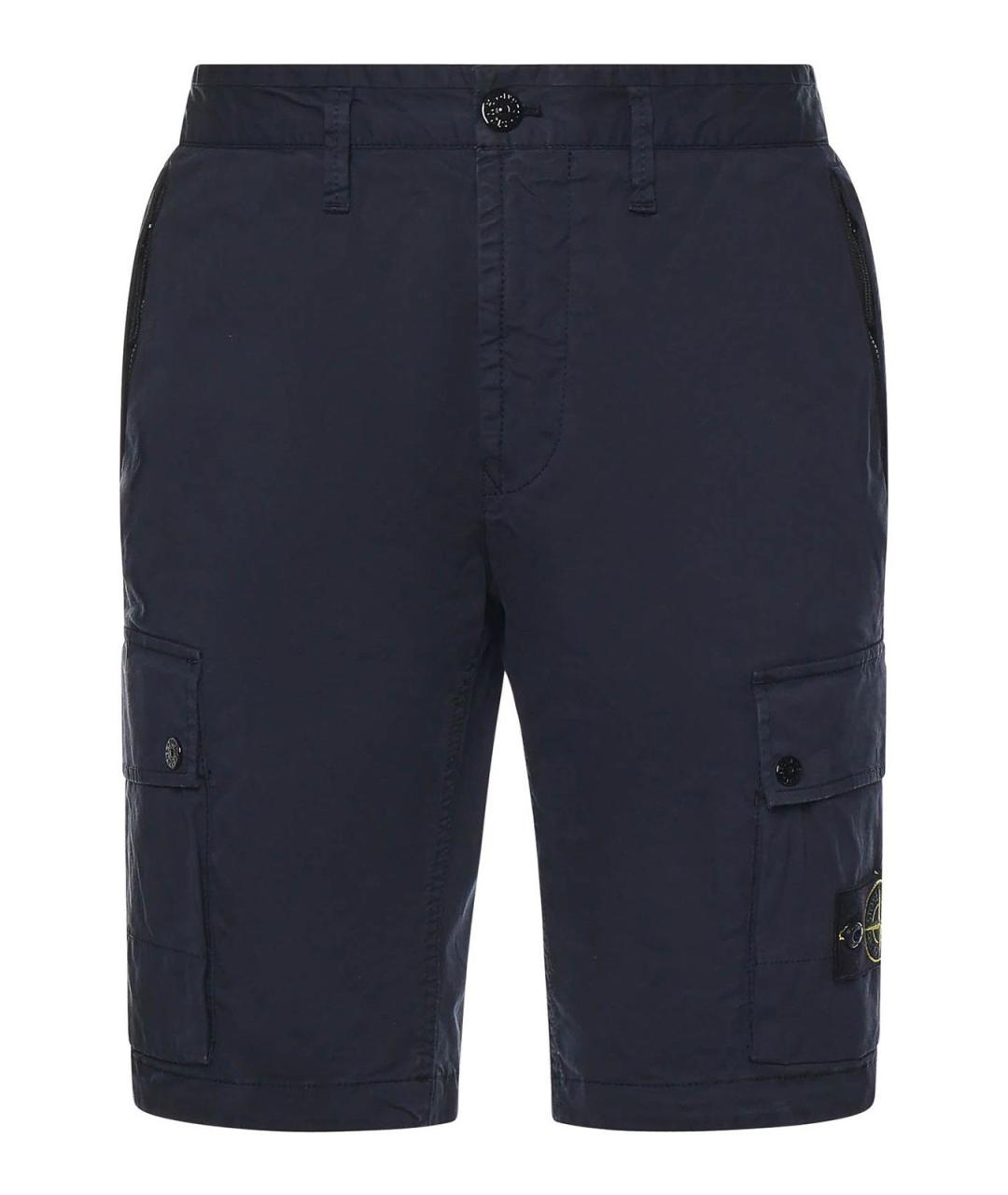 STONE ISLAND Синие хлопковые шорты, фото 1