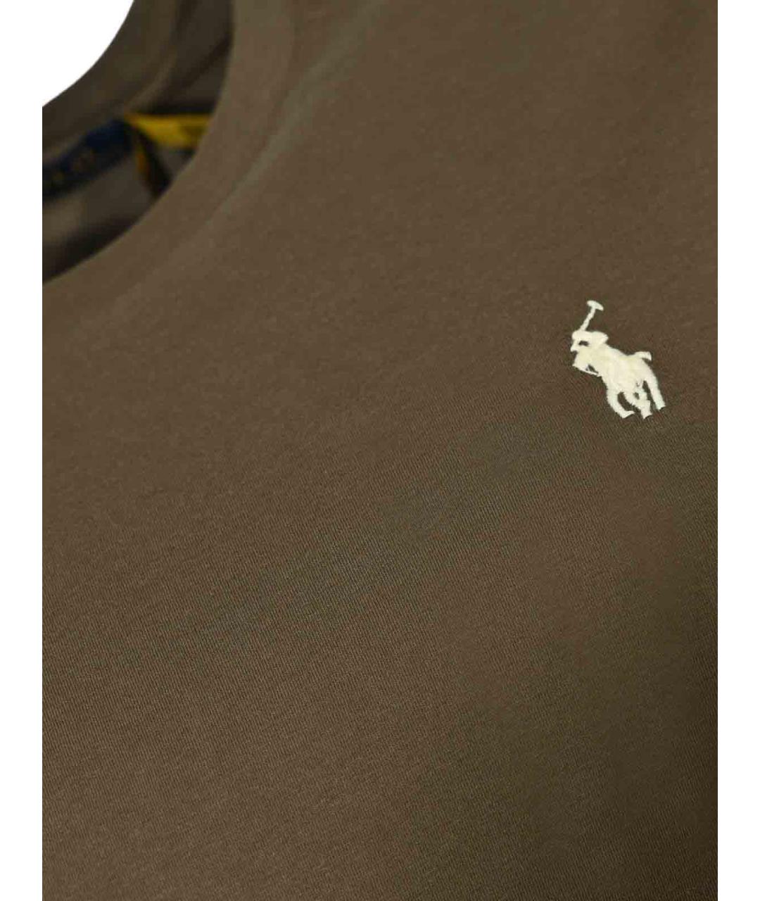 POLO RALPH LAUREN Коричневая хлопковая футболка, фото 3