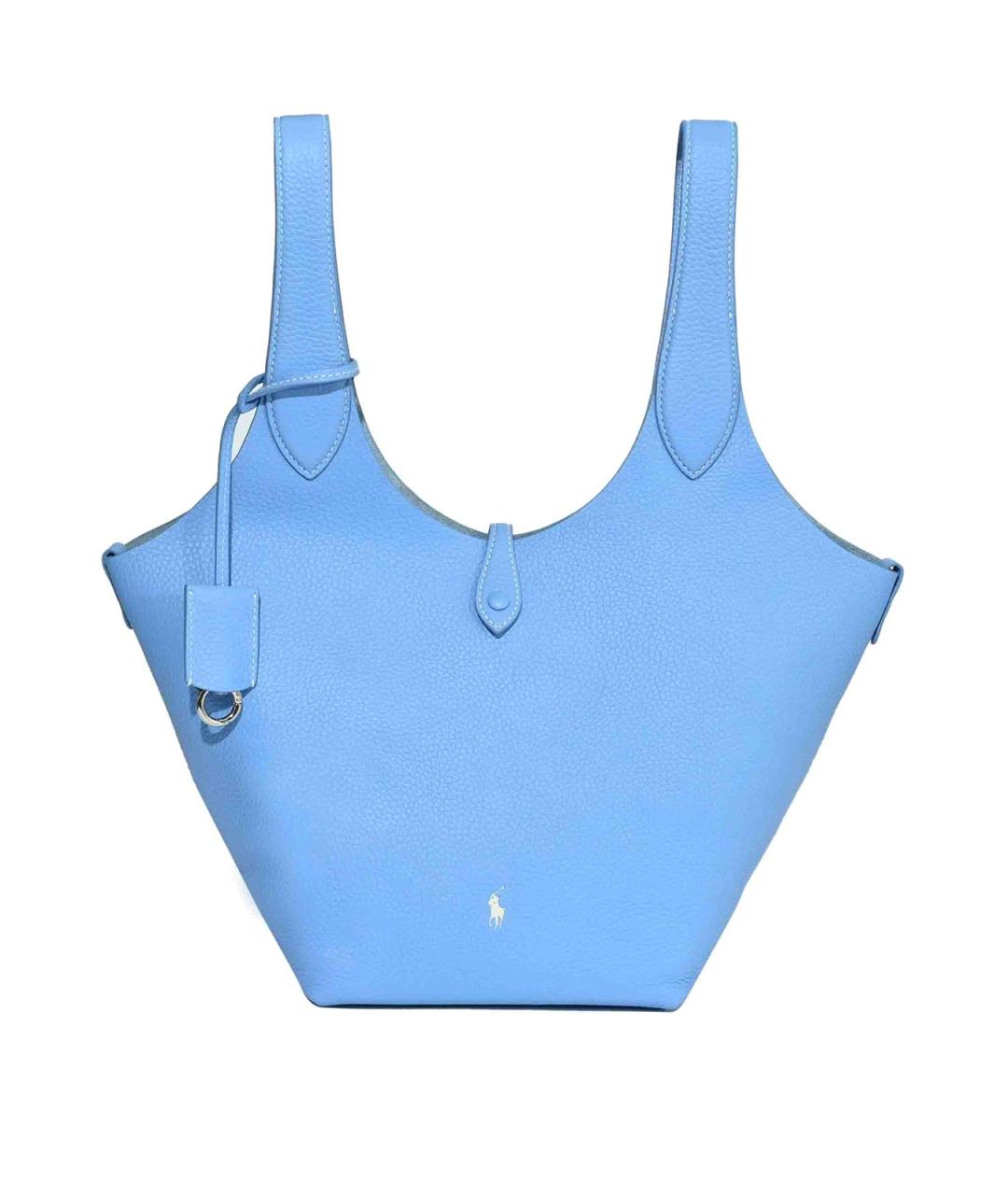 POLO RALPH LAUREN Синяя кожаная сумка тоут, фото 1