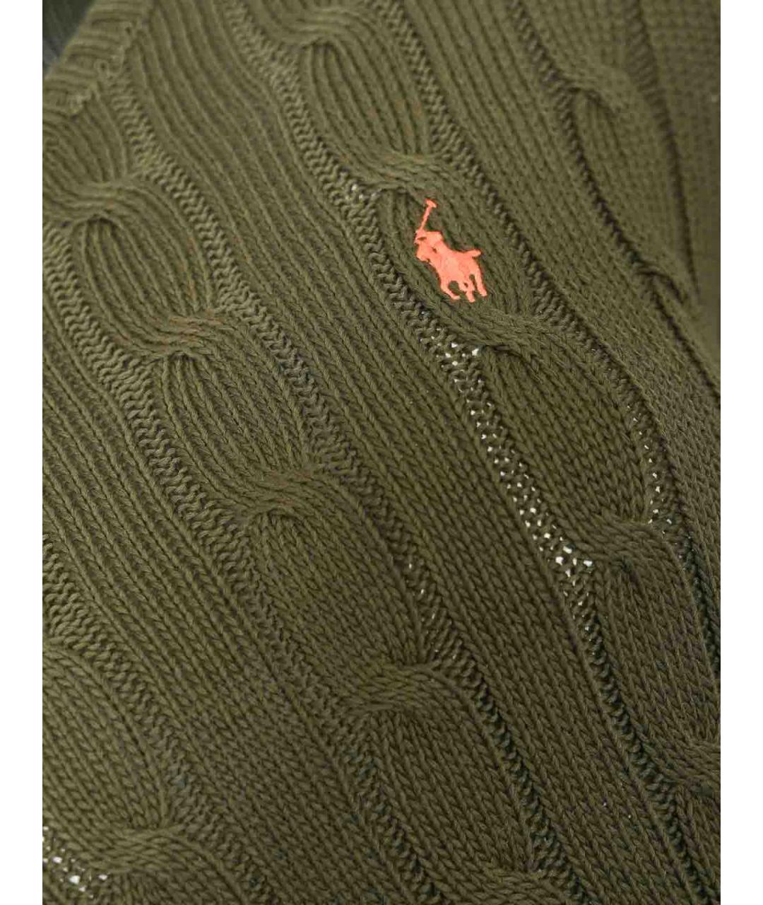 POLO RALPH LAUREN Зеленый хлопковый джемпер / свитер, фото 3