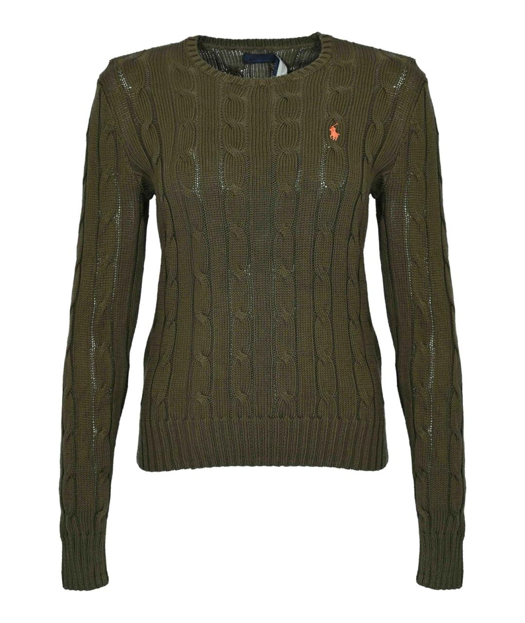 POLO RALPH LAUREN Зеленый хлопковый джемпер / свитер, фото 1