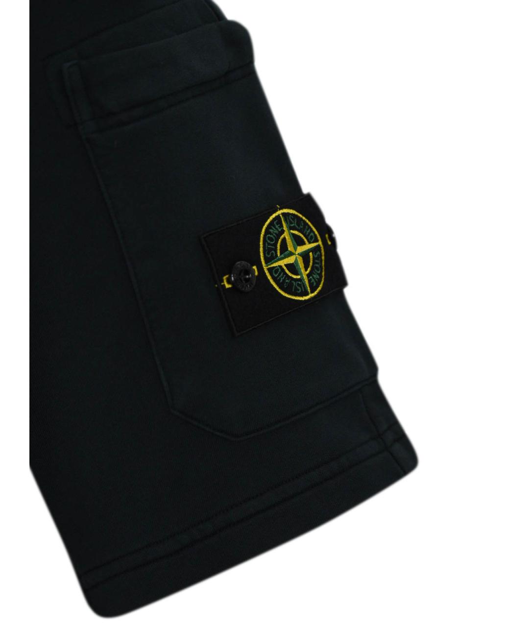 STONE ISLAND Темно-синие хлопковые шорты, фото 3