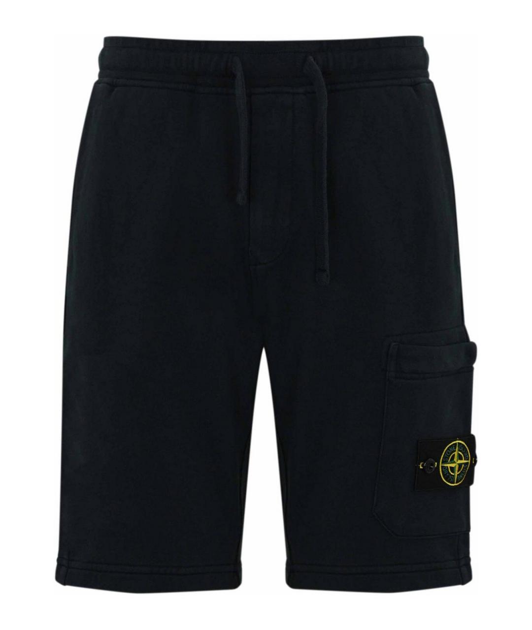 STONE ISLAND Темно-синие хлопковые шорты, фото 1