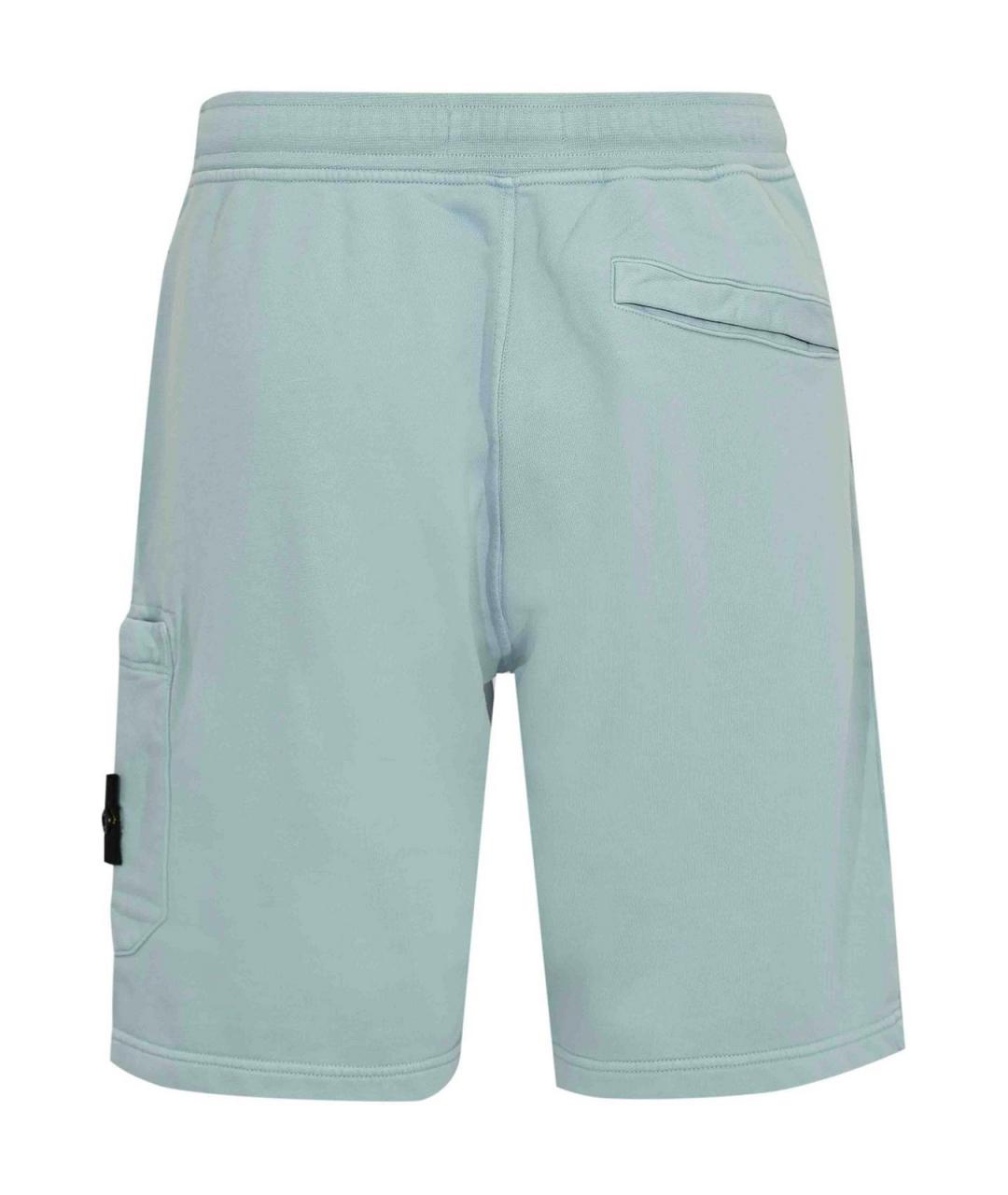 STONE ISLAND Голубые хлопковые шорты, фото 2