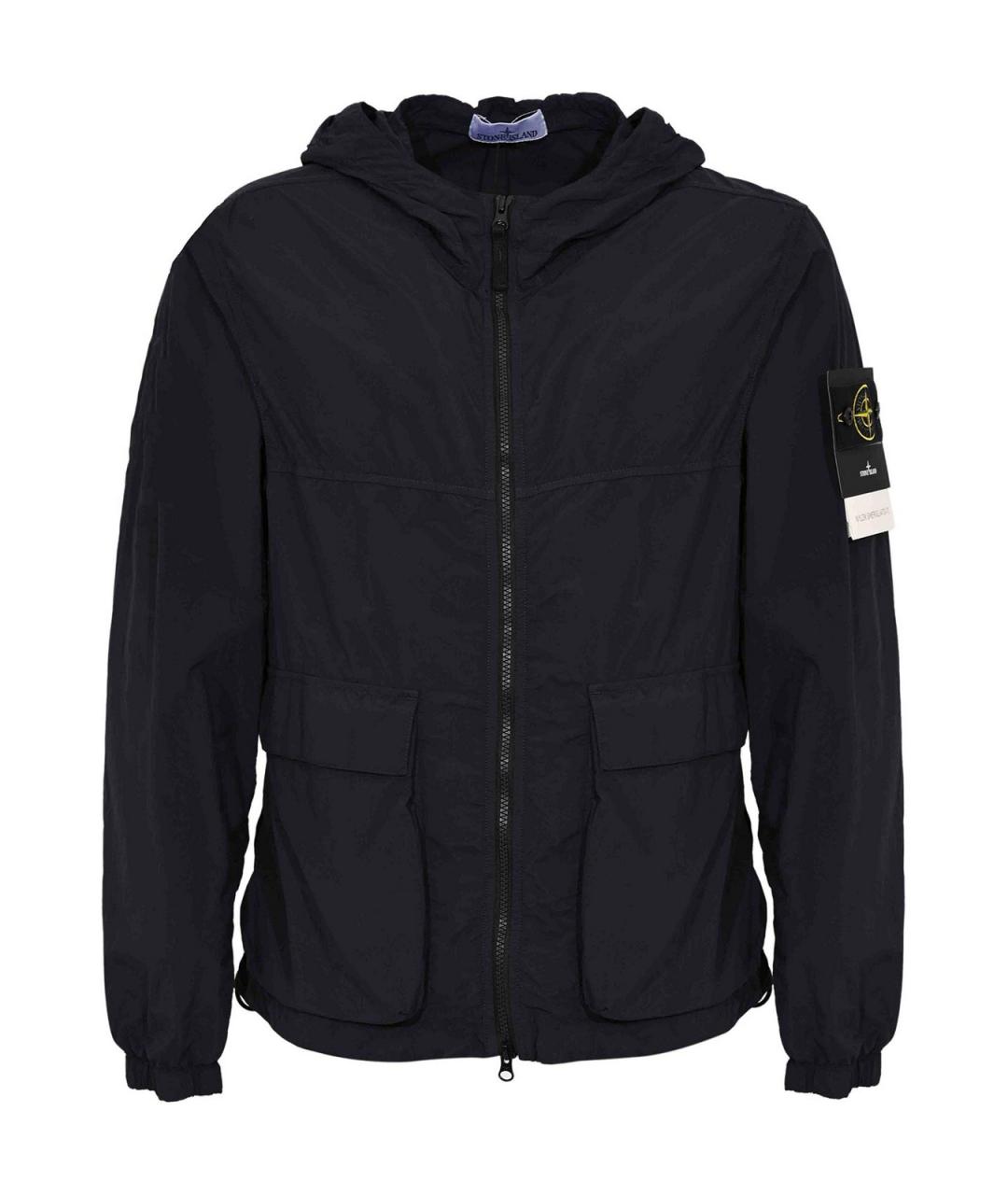 STONE ISLAND Темно-синяя полиамидовая куртка, фото 1