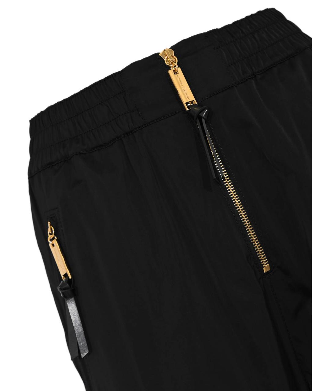 ELISABETTA FRANCHI Черные полиэстеровые брюки широкие, фото 3