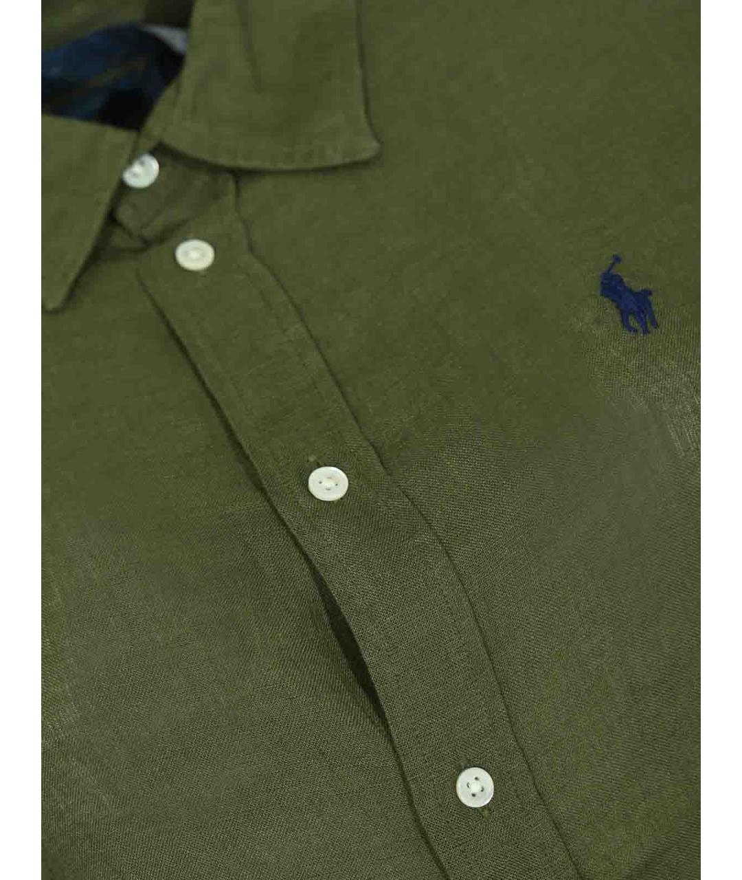 POLO RALPH LAUREN Зеленая льняная футболка, фото 3