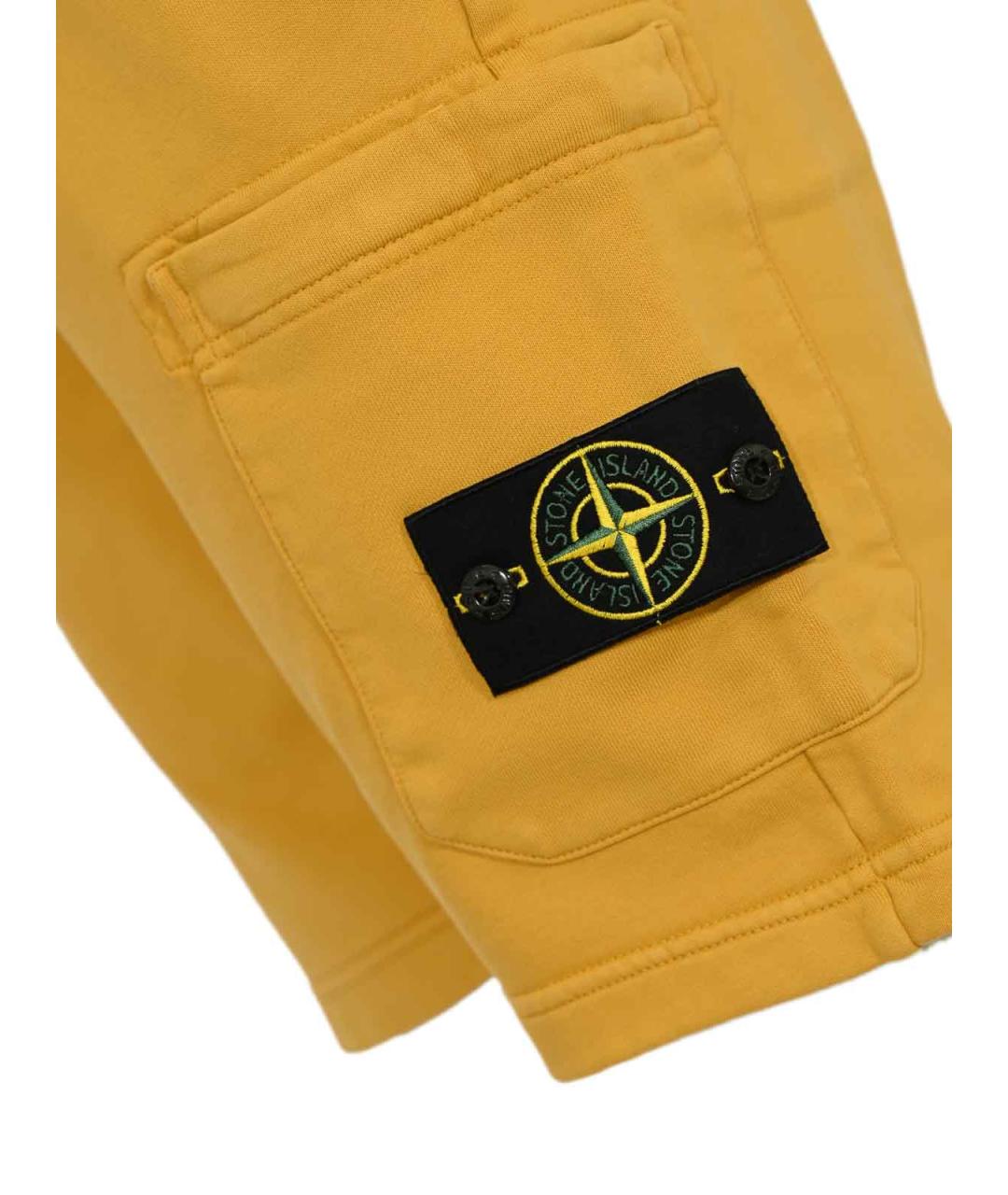 STONE ISLAND Желтые хлопковые шорты, фото 3