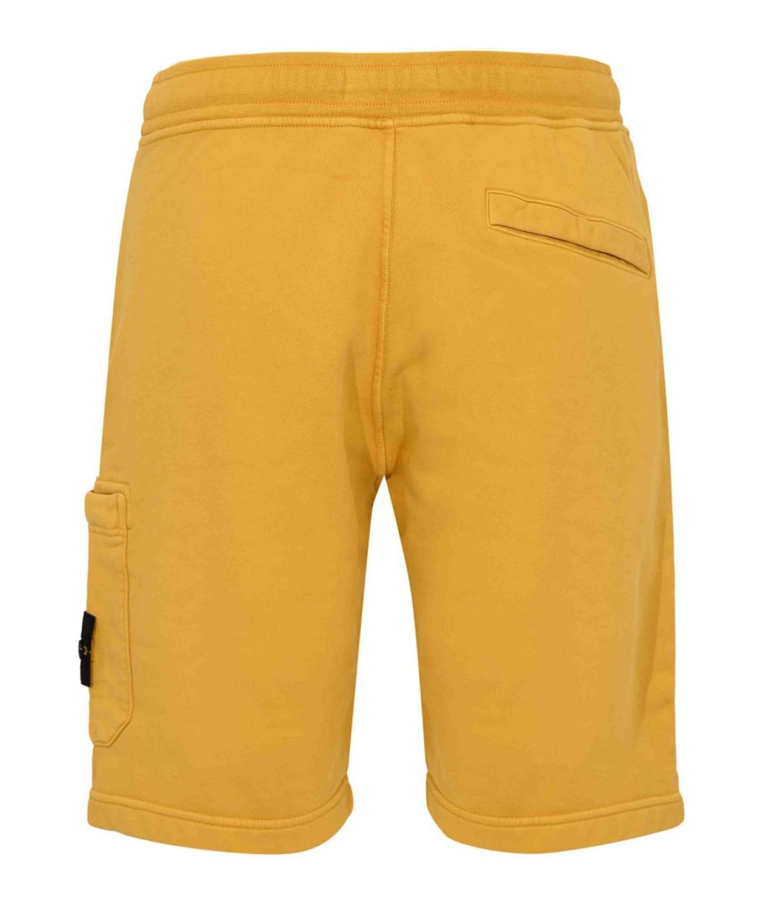 STONE ISLAND Желтые хлопковые шорты, фото 2