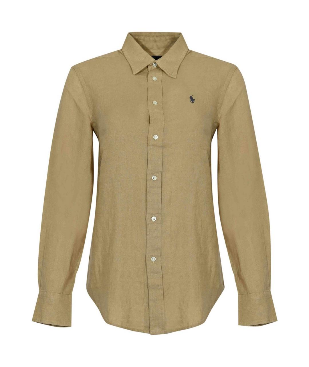 POLO RALPH LAUREN Бежевая льняная футболка, фото 1