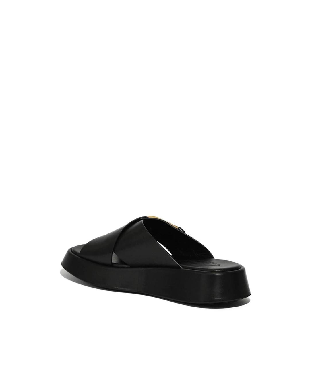TOD'S Черные кожаные сандалии, фото 4