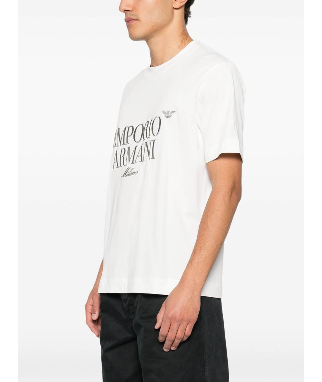 EMPORIO ARMANI Белая хлопковая футболка, фото 5