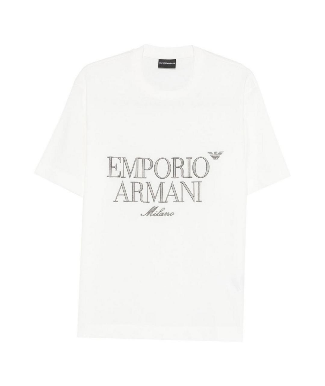 EMPORIO ARMANI Белая хлопковая футболка, фото 1