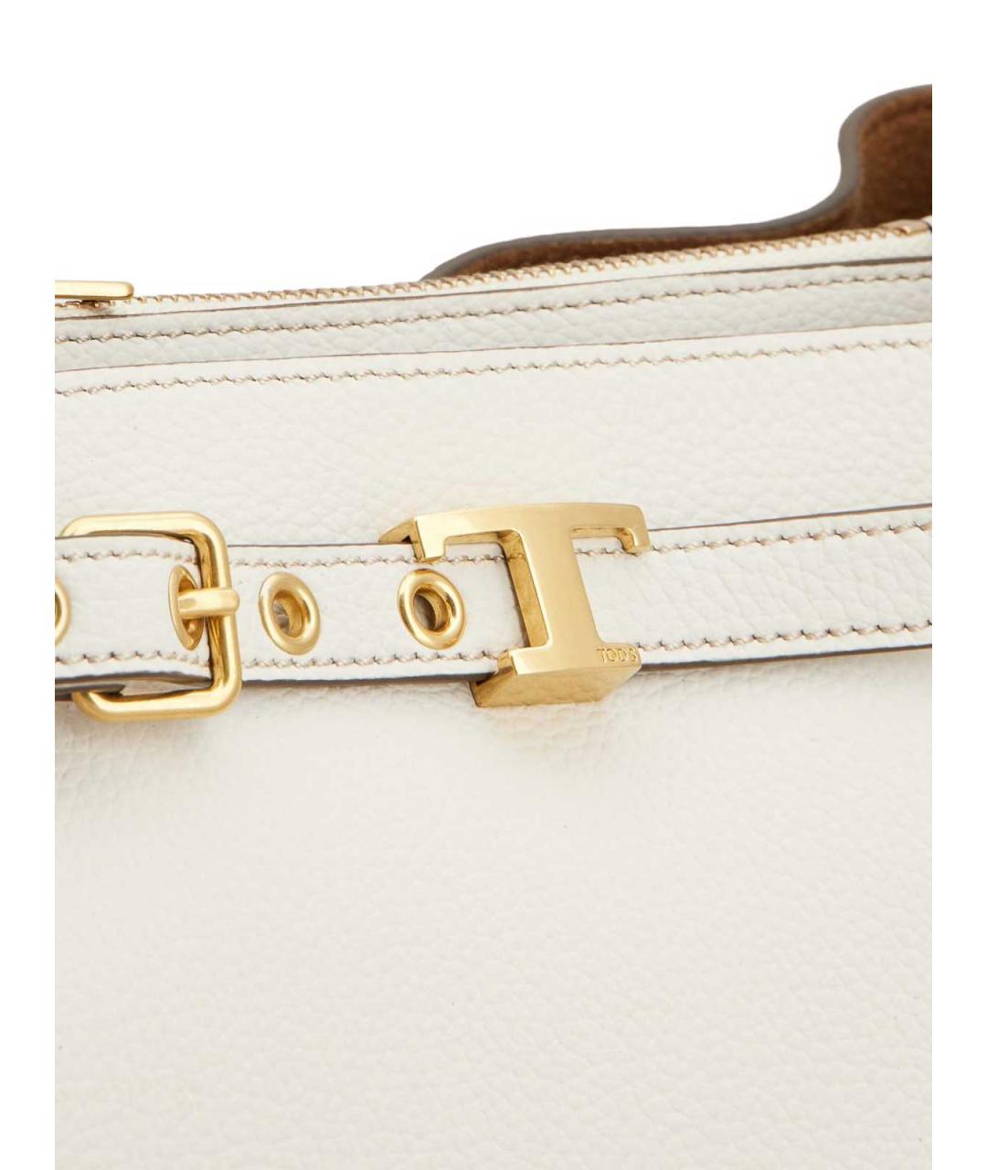 TOD'S Белая кожаная сумка тоут, фото 6