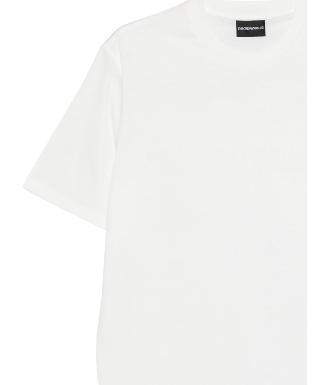 EMPORIO ARMANI Белая хлопковая футболка, фото 3