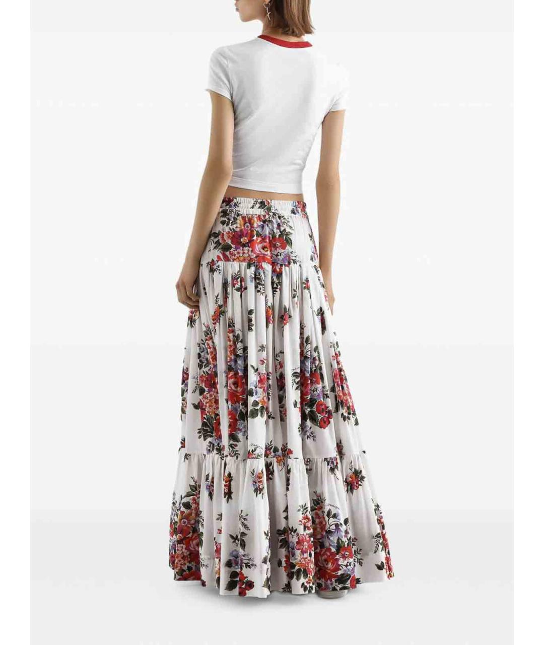 DOLCE&GABBANA Белая хлопковая юбка макси, фото 2