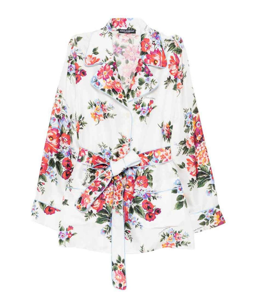 DOLCE&GABBANA Белая шелковая рубашка, фото 1
