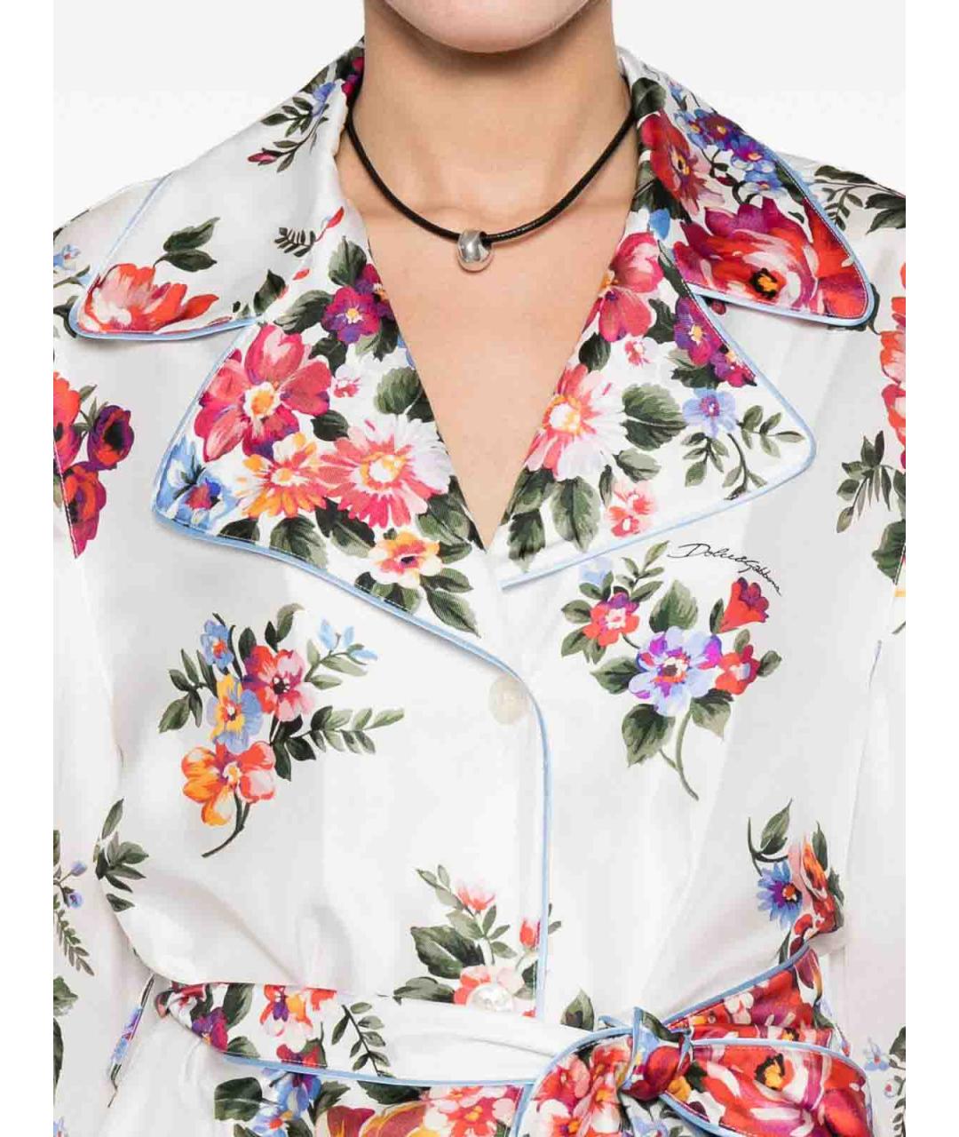 DOLCE&GABBANA Белая шелковая рубашка, фото 3