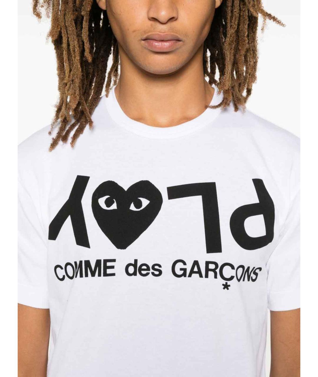 COMME DES GARÇONS Белая хлопковая футболка, фото 3