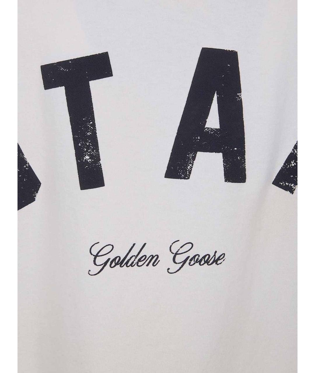 GOLDEN GOOSE Белая хлопковая футболка, фото 2
