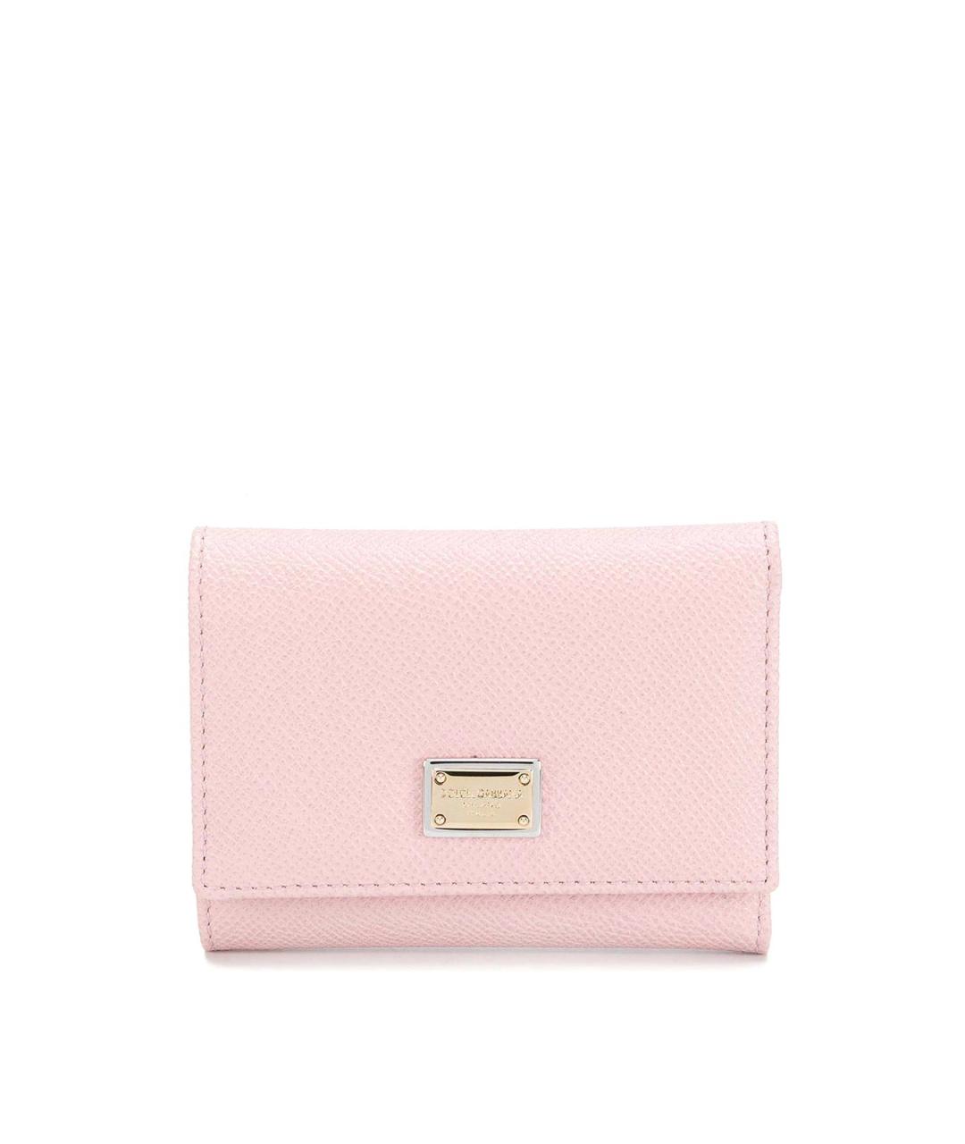 DOLCE&GABBANA Розовый кожаный кошелек, фото 1