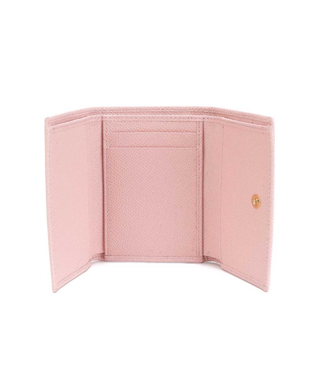 DOLCE&GABBANA Розовый кожаный кошелек, фото 3