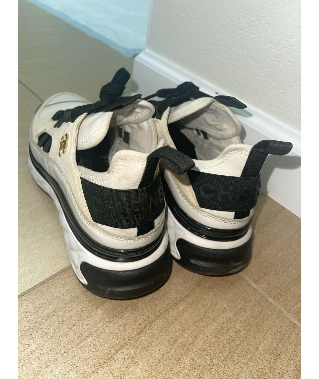 CHANEL PRE-OWNED Белые текстильные кроссовки, фото 4