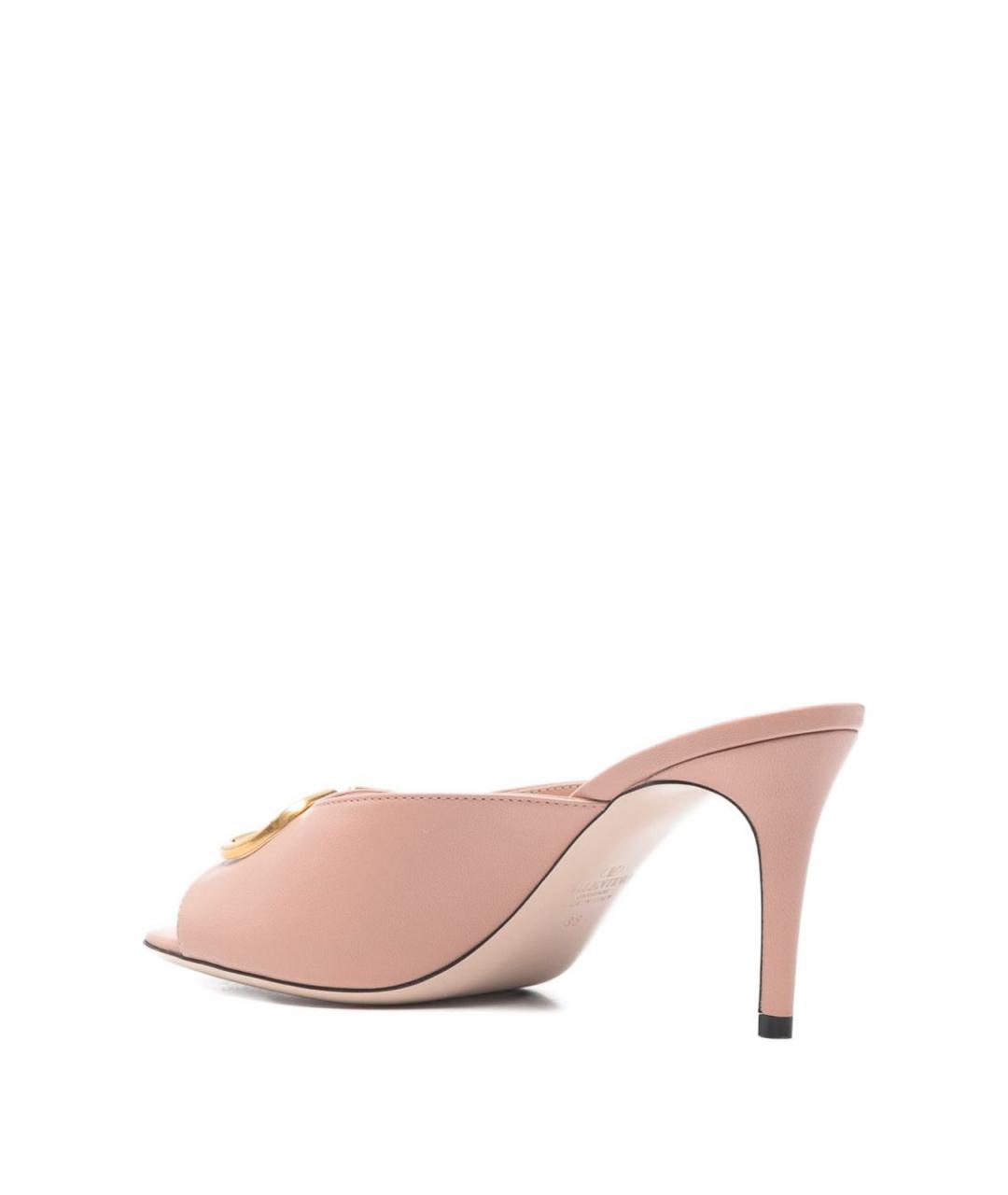 VALENTINO Розовые кожаные мюли, фото 4