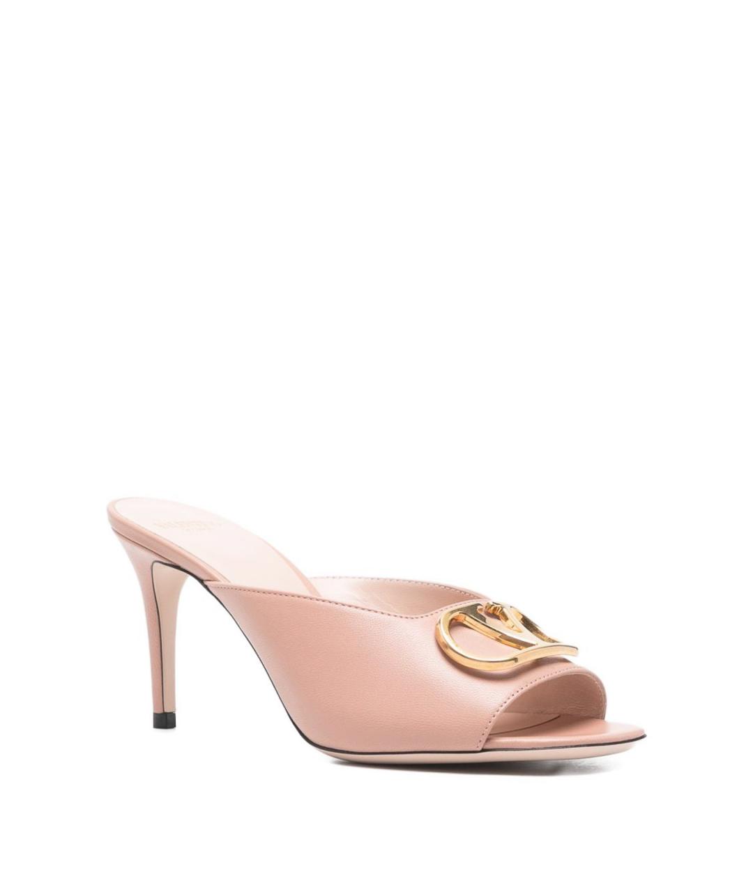VALENTINO Розовые кожаные мюли, фото 2