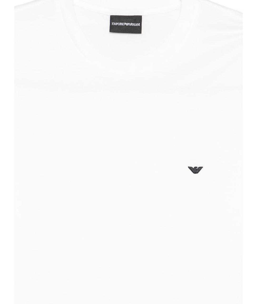 EMPORIO ARMANI Белая хлопковая футболка, фото 3