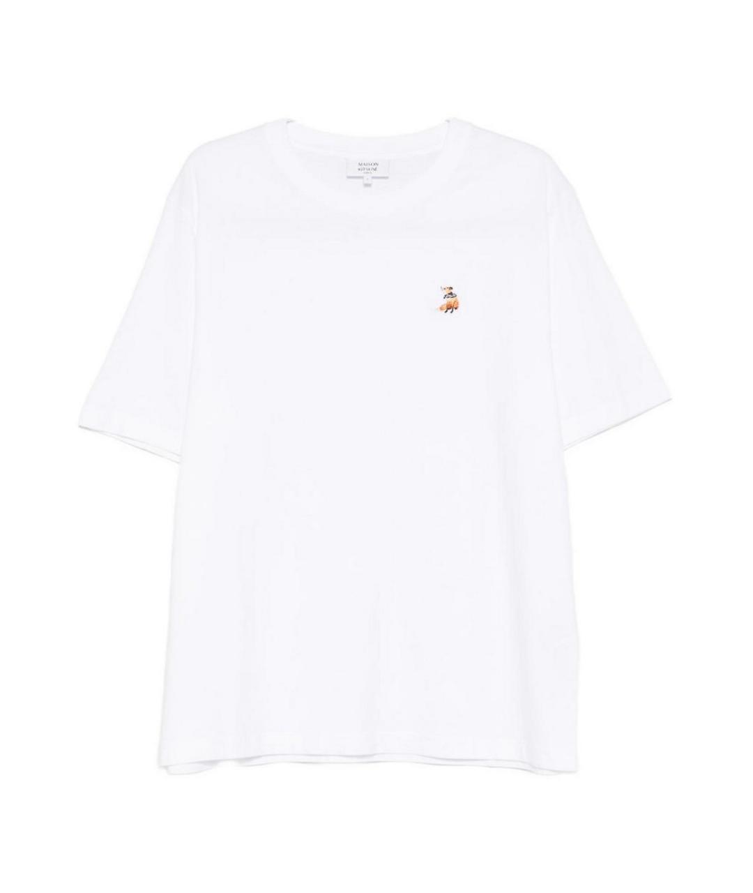 MAISON KITSUNE Белая хлопковая футболка, фото 1