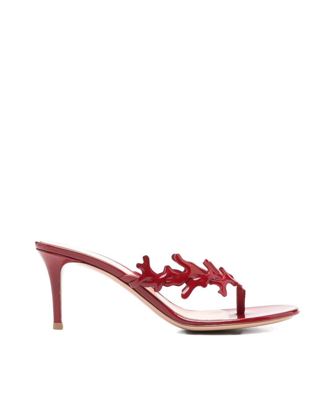 GIANVITO ROSSI Красные босоножки из лакированной кожи, фото 1