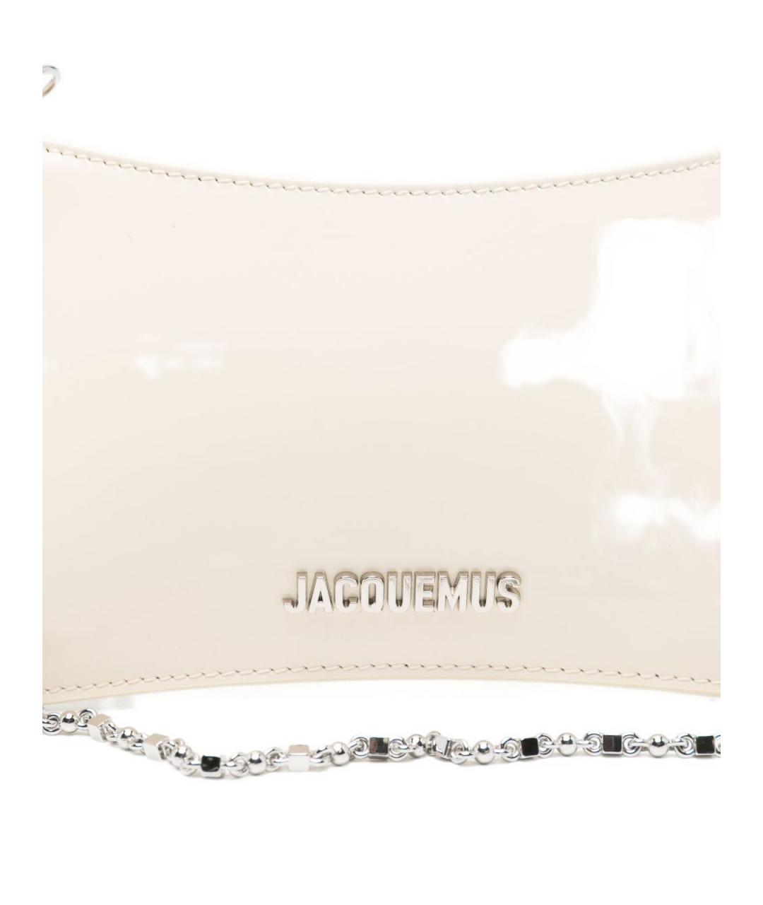 JACQUEMUS Белая кожаная сумка через плечо, фото 3