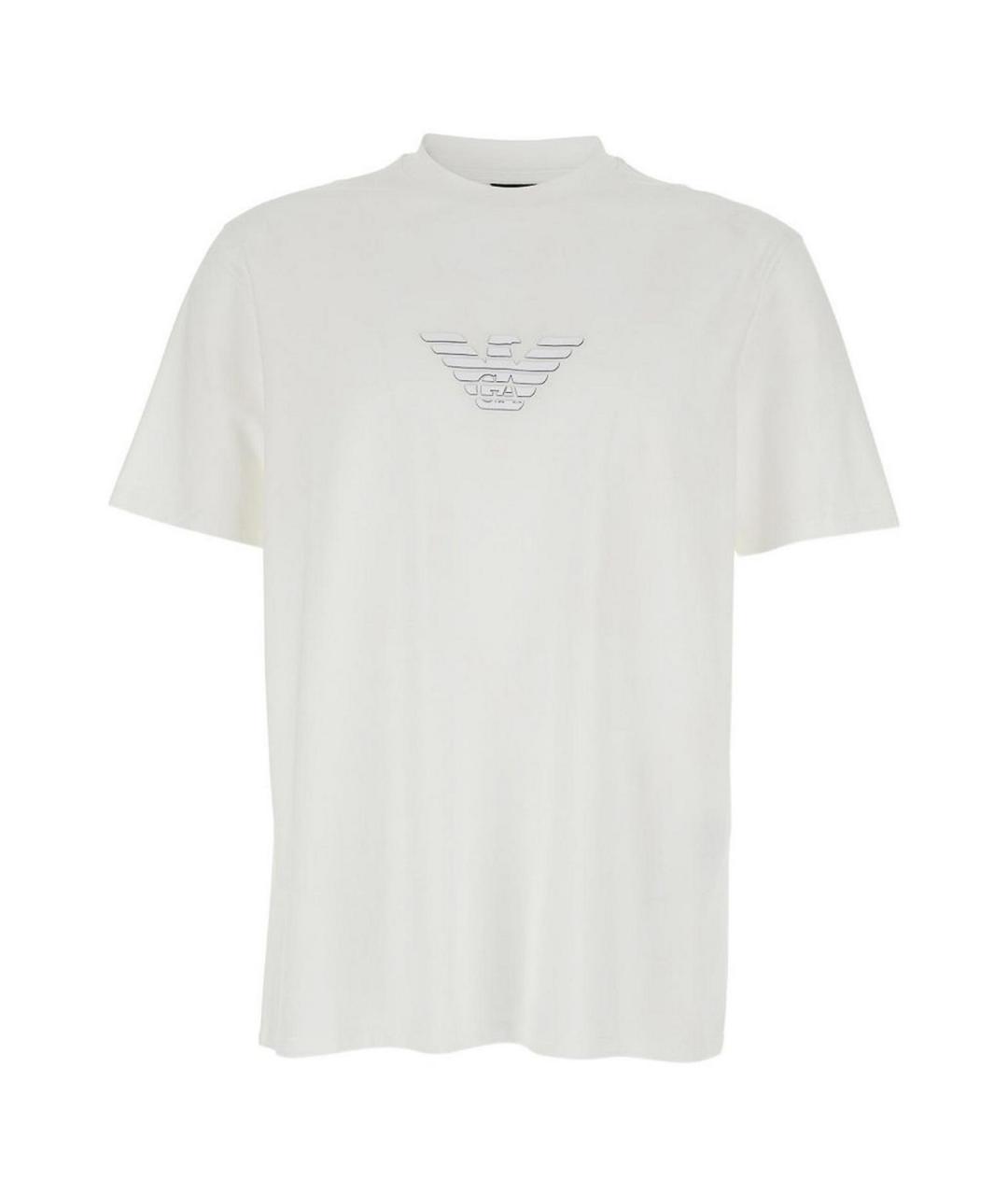 EMPORIO ARMANI Белая хлопковая футболка, фото 1