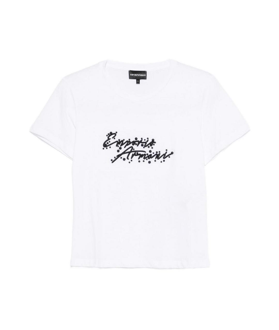 EMPORIO ARMANI Белая хлопковая футболка, фото 1