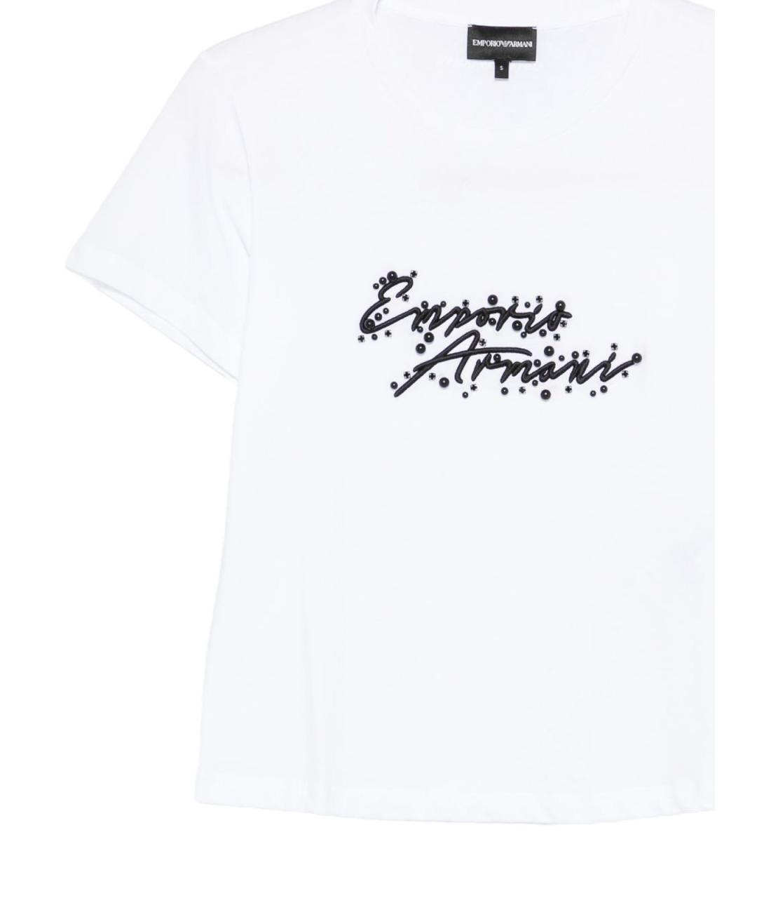 EMPORIO ARMANI Белая хлопковая футболка, фото 2