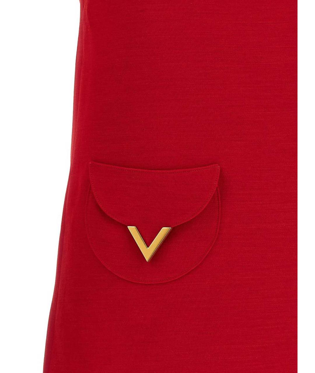 VALENTINO Красное шерстяное повседневное платье, фото 4