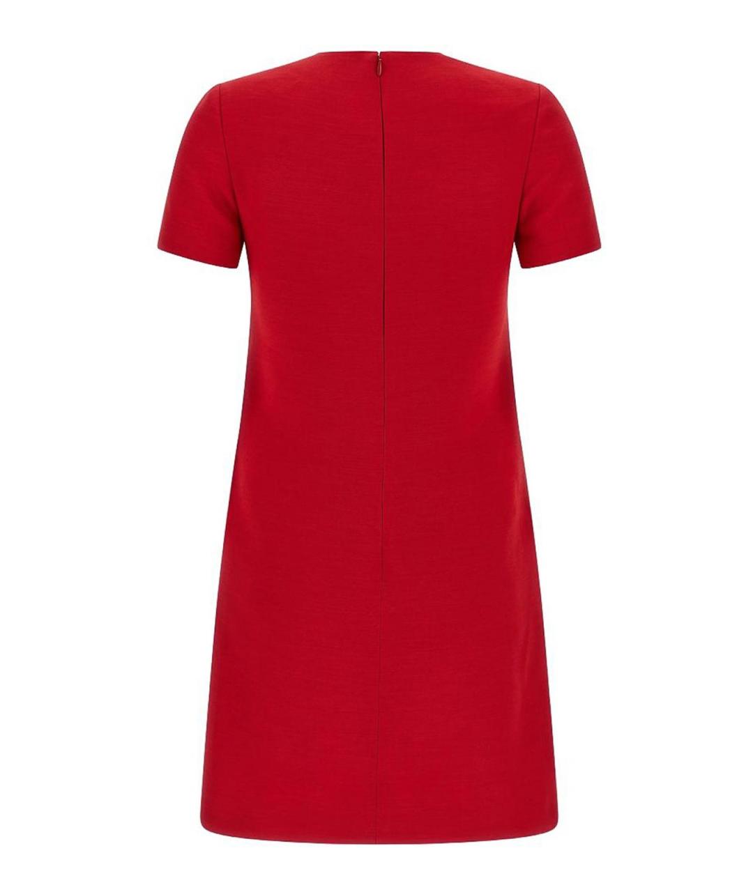 VALENTINO Красное шерстяное повседневное платье, фото 3