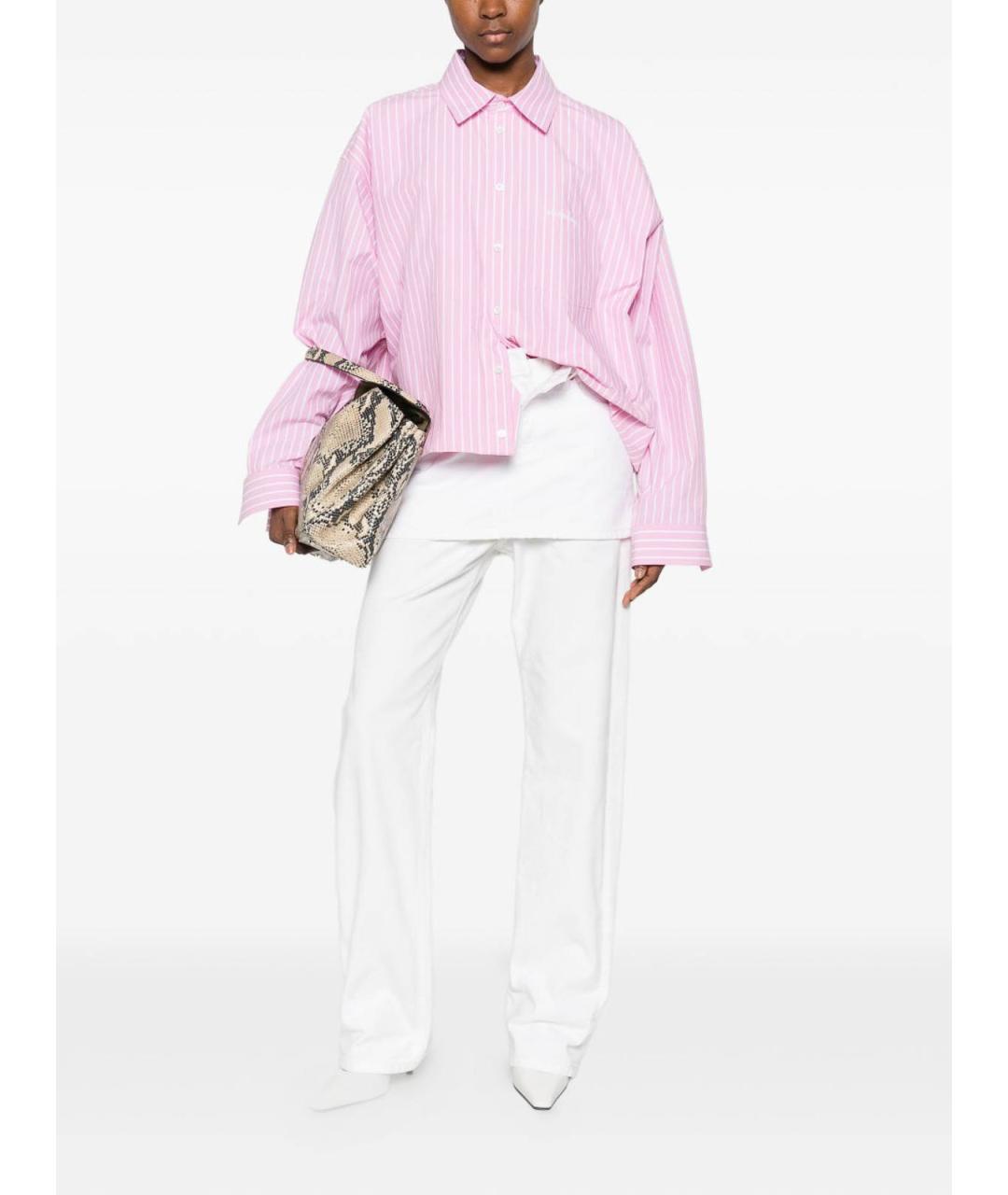 BALENCIAGA Розовая хлопковая рубашка, фото 5