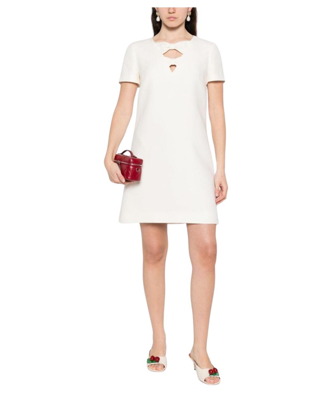 VALENTINO Белое шерстяное повседневное платье, фото 3