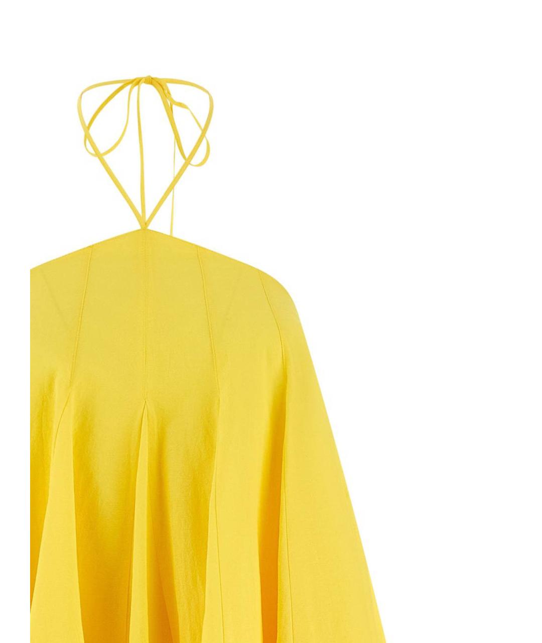 JACQUEMUS Желтое хлопковое повседневное платье, фото 3