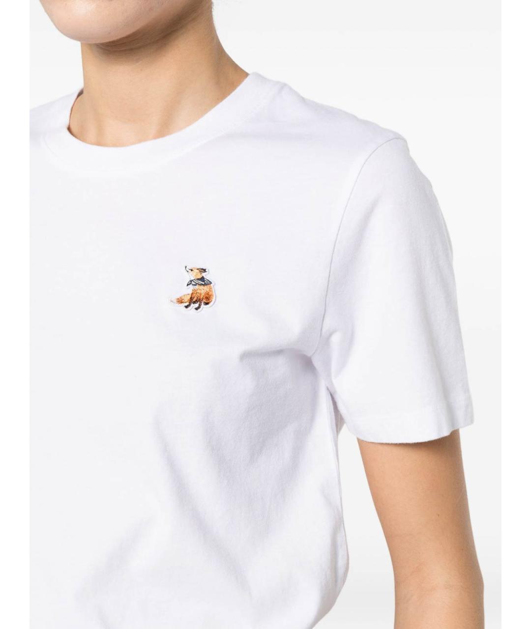 MAISON KITSUNE Белая хлопковая футболка, фото 2