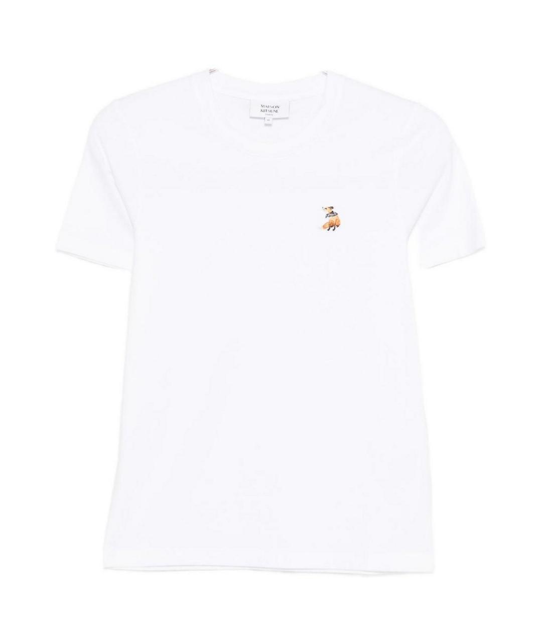 MAISON KITSUNE Белая хлопковая футболка, фото 1