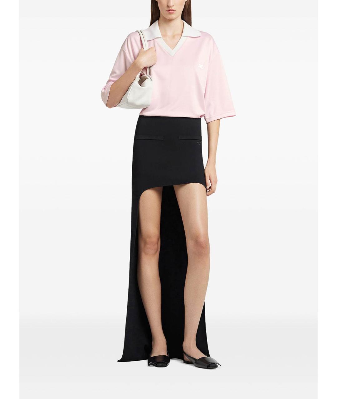 COURREGES Розовая полиэстеровая футболка, фото 4